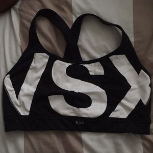 Black VSX logo sports bra
